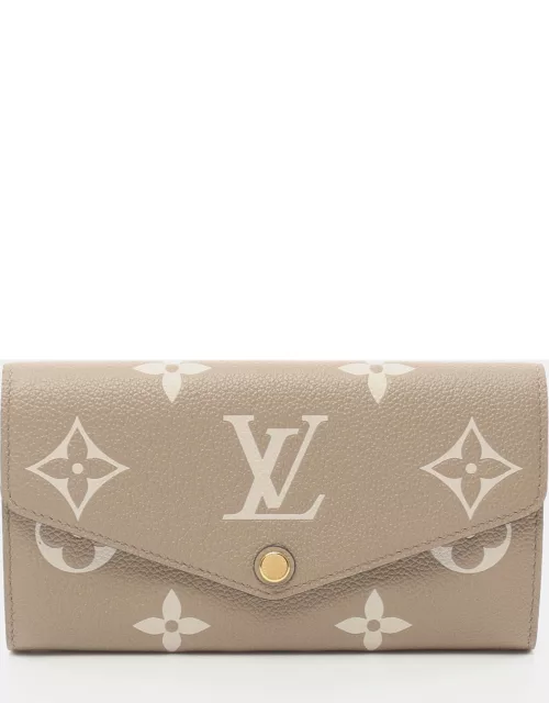 Louis Vuitton Portefeuil Sara Monogram amplant Bi-fold Long Wallet Leather Beige White