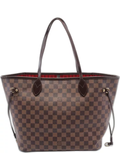 Louis Vuitton Neverfull MM Damier ebene Shoulder bag Tote bag PVC Leather Brown