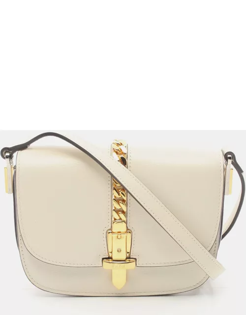 Gucci Sylvie 1969 Shoulder bag Leather Off white