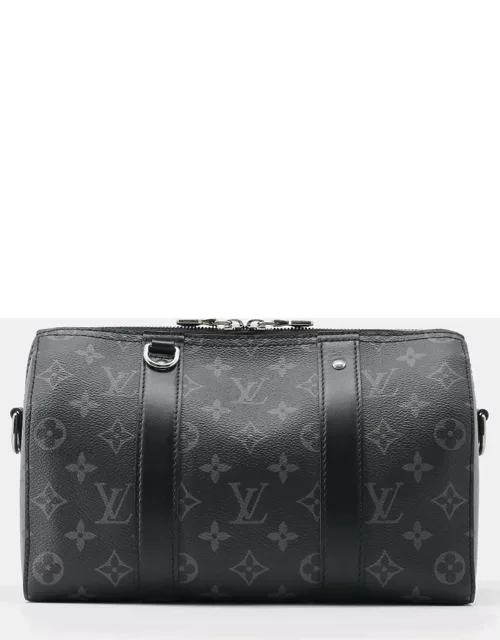 Louis Vuitton Black Monogram Eclipse Canvas Reverse City Keepall Shoulder Bag
