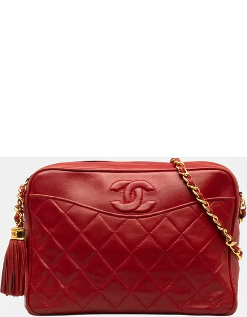 Chanel Red CC Tassel Camera Bag