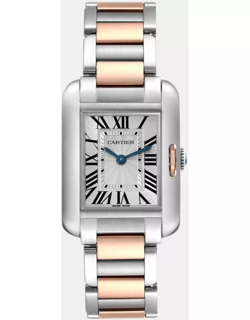 Cartier Tank Anglaise Small Steel Rose Gold Ladies Watch 22.7 m
