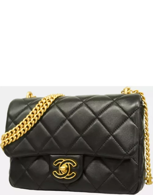 Chanel Black Lambskin Pending CC Flap Bag