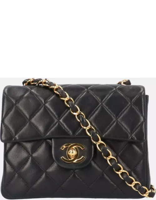 Chanel Black Quilted Lambskin Mini Vintage Square Classic Single Flap Bag