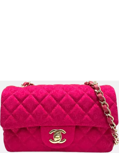 Chanel Pink Satin Synthetic Flap Bag