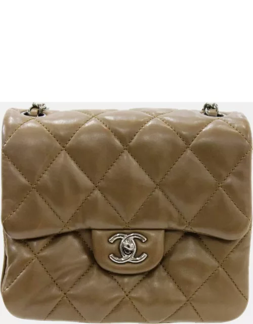 Chanel Patent Leather Mini Square Classic Double Flap Shoulder Bag