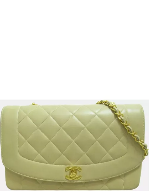 Chanel Beige Leather Medium Vintage Diana Flap Bag