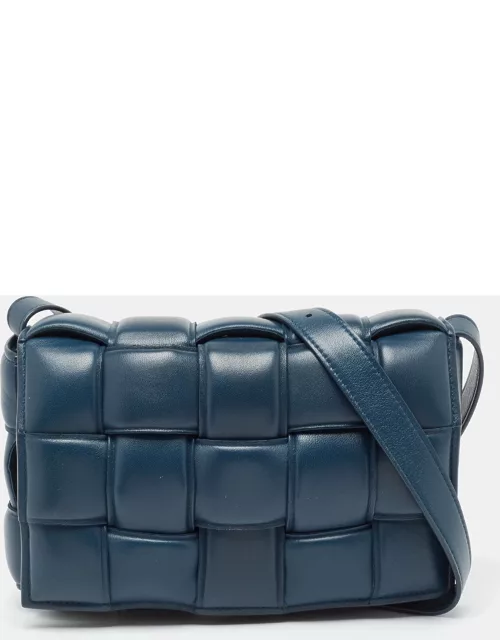 Bottega Veneta Navy Blue Padded Leather Cassette Shoulder Bag