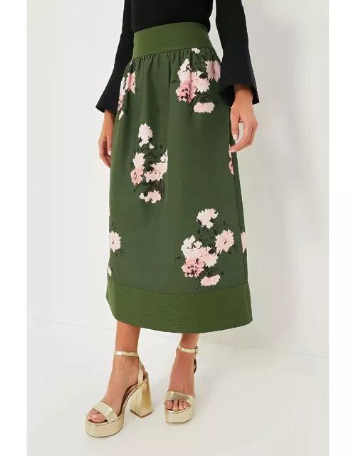 Olive and Pressed Powder Floral Louise Skirt