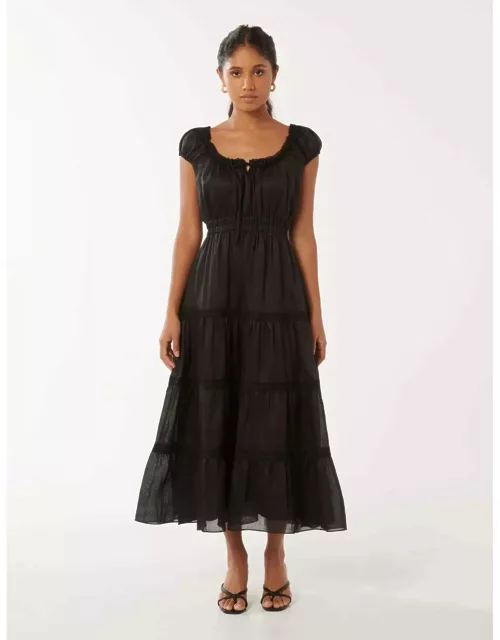 Forever New Women's Tuscany Petite Trim Detail Midi Dress in Black