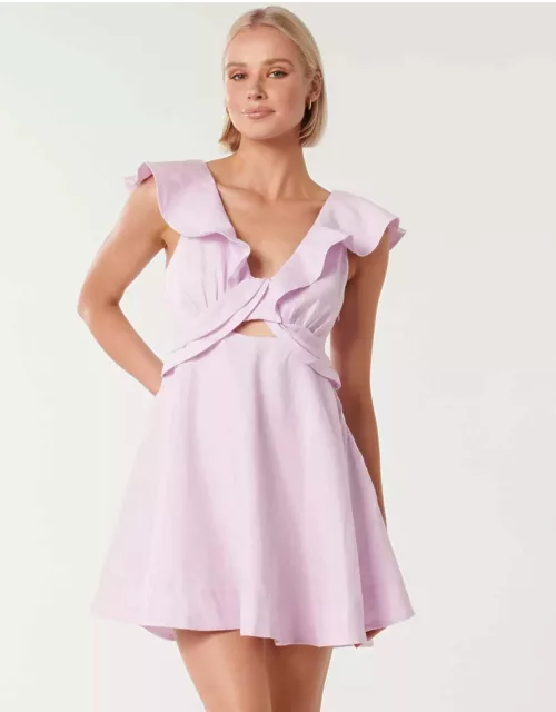 Forever New Women's Maddie Twist-Front Mini Dress in Lilac