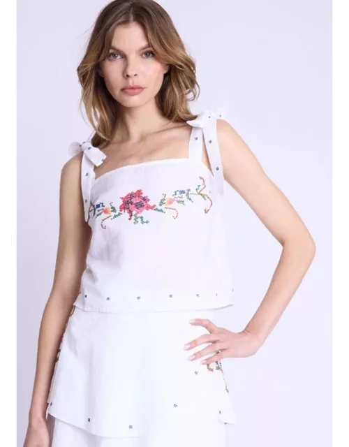 BERENICE Tiliana Embroidered Top - White