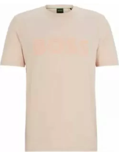 Cotton-jersey regular-fit T-shirt with logo artwork- Light Orange Men's T-Shirt