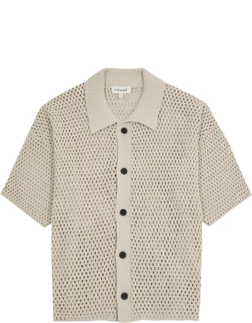 Frame Open-knit Cotton Shirt - Ecru