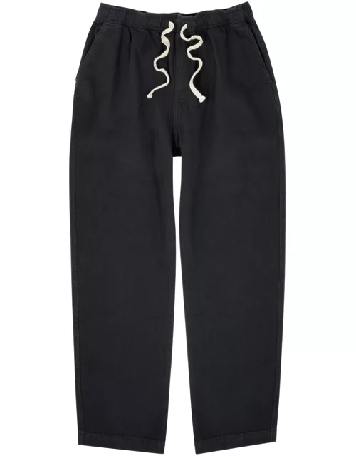 Frame Straight-leg Cotton Trousers - Navy