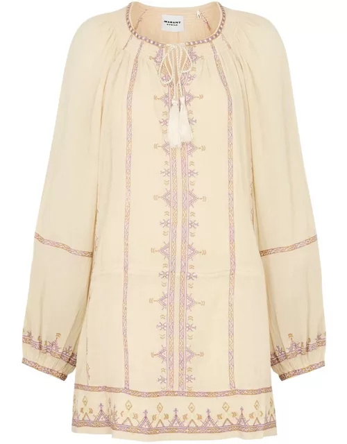 Isabel Marant étoile Parsley Embroidered Cotton-voile Mini Dress - Yellow - 38 (UK10 / S)