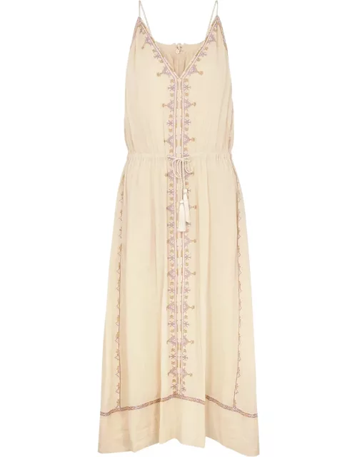 Isabel Marant étoile Siana Embroidered Cotton-voile Midi Dress - Yellow - 38 (UK10 / S)