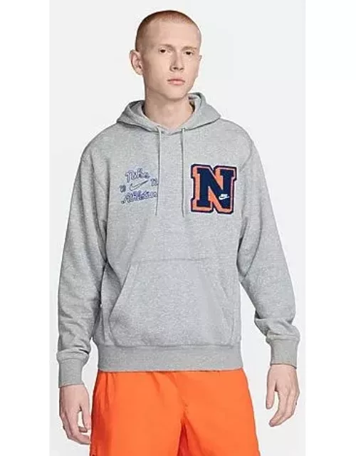 Men's Nike Club Fleece Varsity Letter French Terry Pullover Hoodie