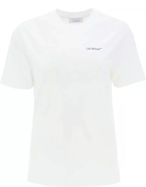 Off-White Embroidered Diagonal Tab Casual T-shirt
