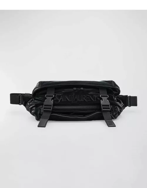 Men's Logo Crossbody Bag in Silktech Canva