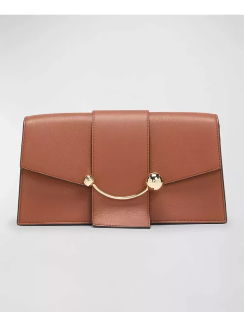 Crescent Mini Flap Leather Crossbody Bag