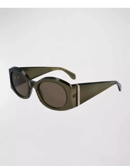 Sculptural Plastic Oval Sunglasse