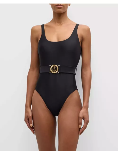 Mila Solid Scoop-Neck One-Piece Swimsuit