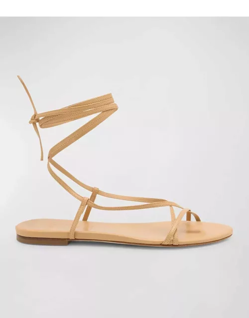 Penny Leather Ankle-Wrap Gladiator Sandal