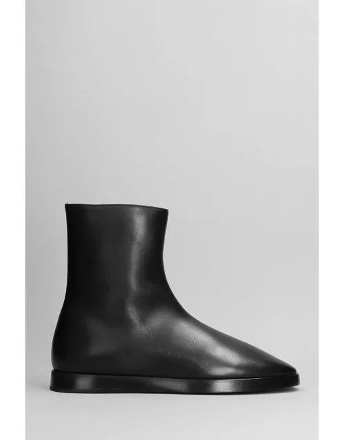 Fear of God High Mule Ankle Boots In Black Leather