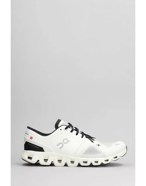 ON Cloud X 3 Sneakers In White Polyester