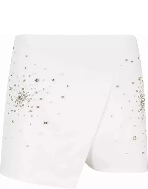 Des Phemmes Embroidered Mini Wrap Skirt