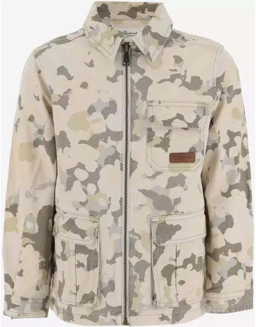 Bonpoint Stretch Cotton Jacket With Camo Pattern