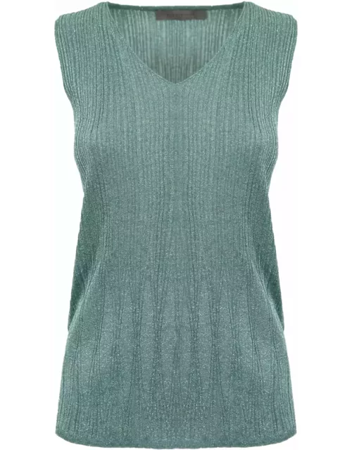 D.Exterior Ribbed Top In Viscose And Lurex