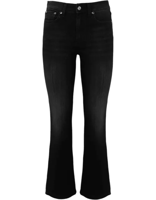 Roy Rogers Flare Jeans In Black Deni