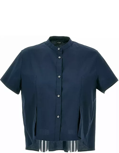 Fay Cotton Shirt With Mandarin Collar