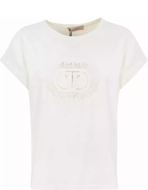 TwinSet T-shirt With Lace Logo