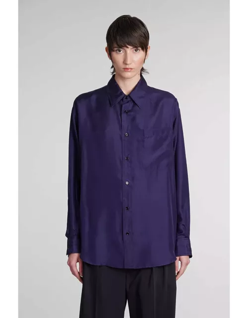 Lemaire Shirt In Viola Silk