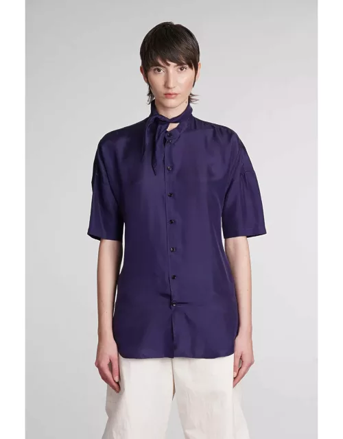 Lemaire Shirt In Viola Silk
