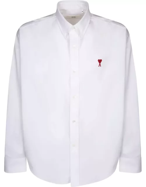 Ami Alexandre Mattiussi Ami Paris White Shirt With Red Logo