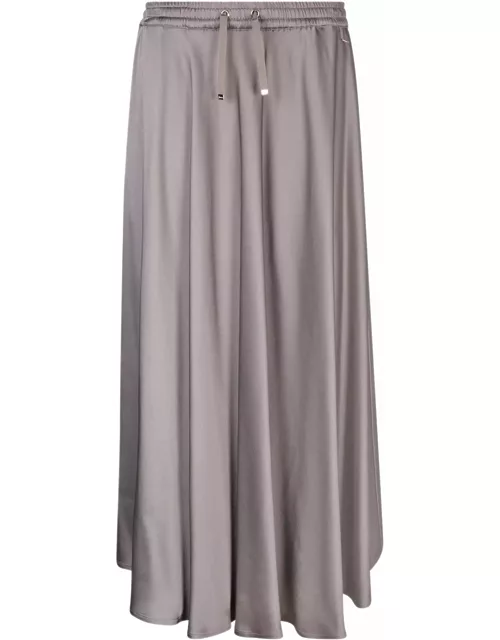 Herno Elastic Waist Midi Skirt In Tortora