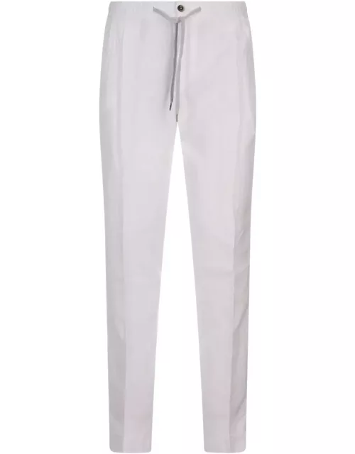 PT01 White Linen Blend Soft Fit Trouser
