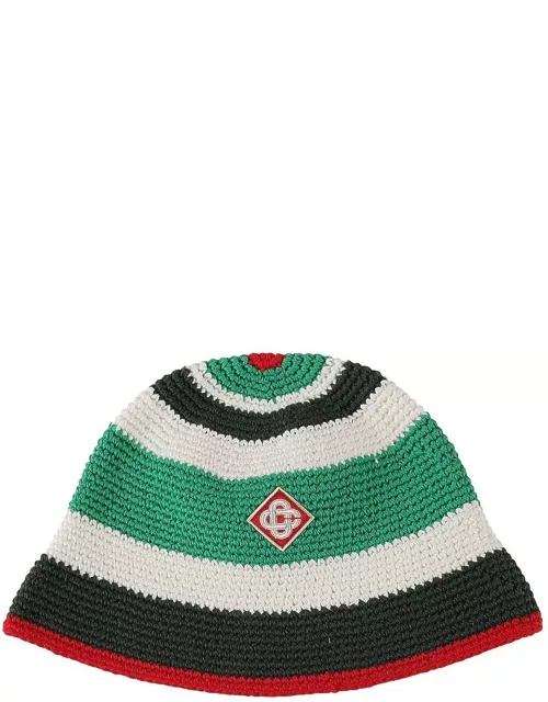 Casablanca Logo Patch Crochet Hat