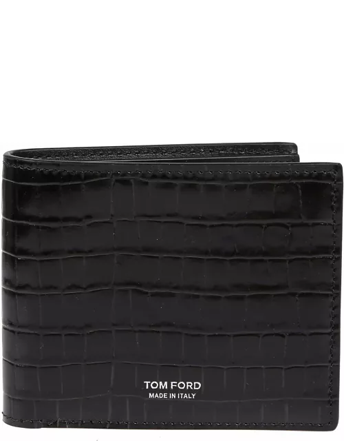 Tom Ford Croco Embossed Logo Wallet