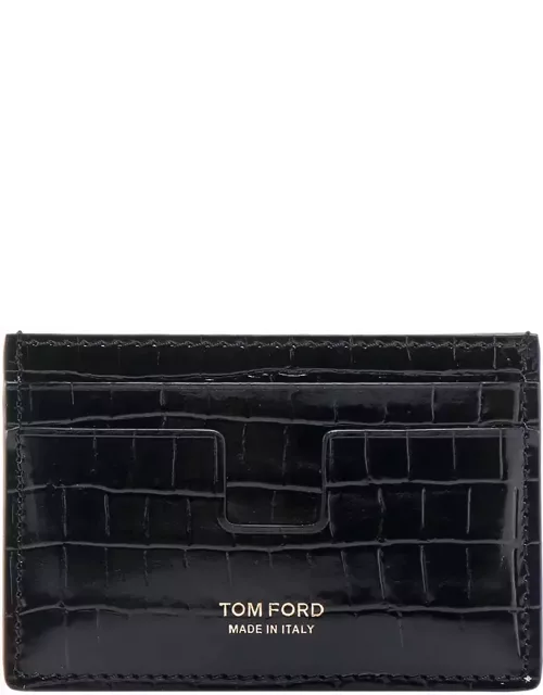 Tom Ford T Line Central Black Cardholder