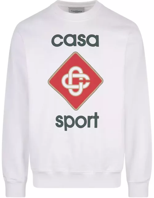 Casablanca White Casa Sport Crew Neck Sweatshirt
