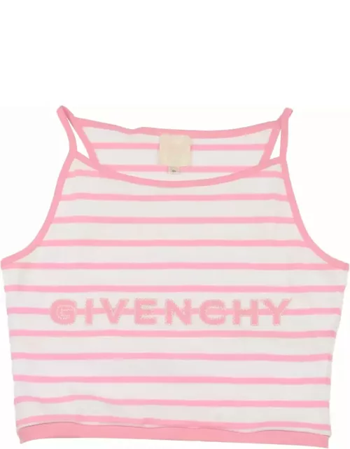 Givenchy Logo Embroidered Stripe Top