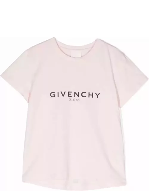 Givenchy T-shirt Nera In Jersey Di Cotone Bambina