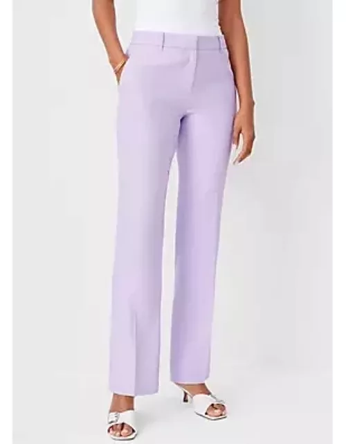 Ann Taylor The Petite Mid Rise Sophia Straight Pant in Linen Twil
