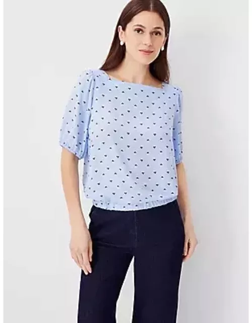 Ann Taylor Petite Clover Boatneck Cropped Top