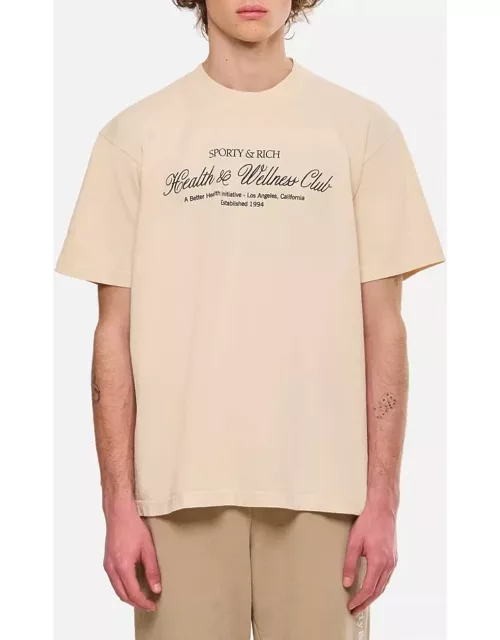 Sporty & Rich H & W Club Cotton T-shirt Beige